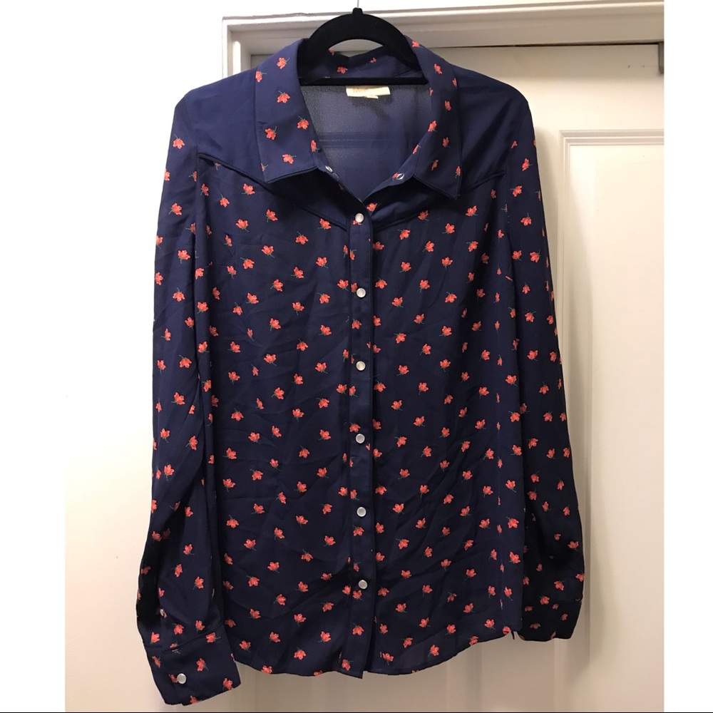 Like new ModCloth blue western shirt XL